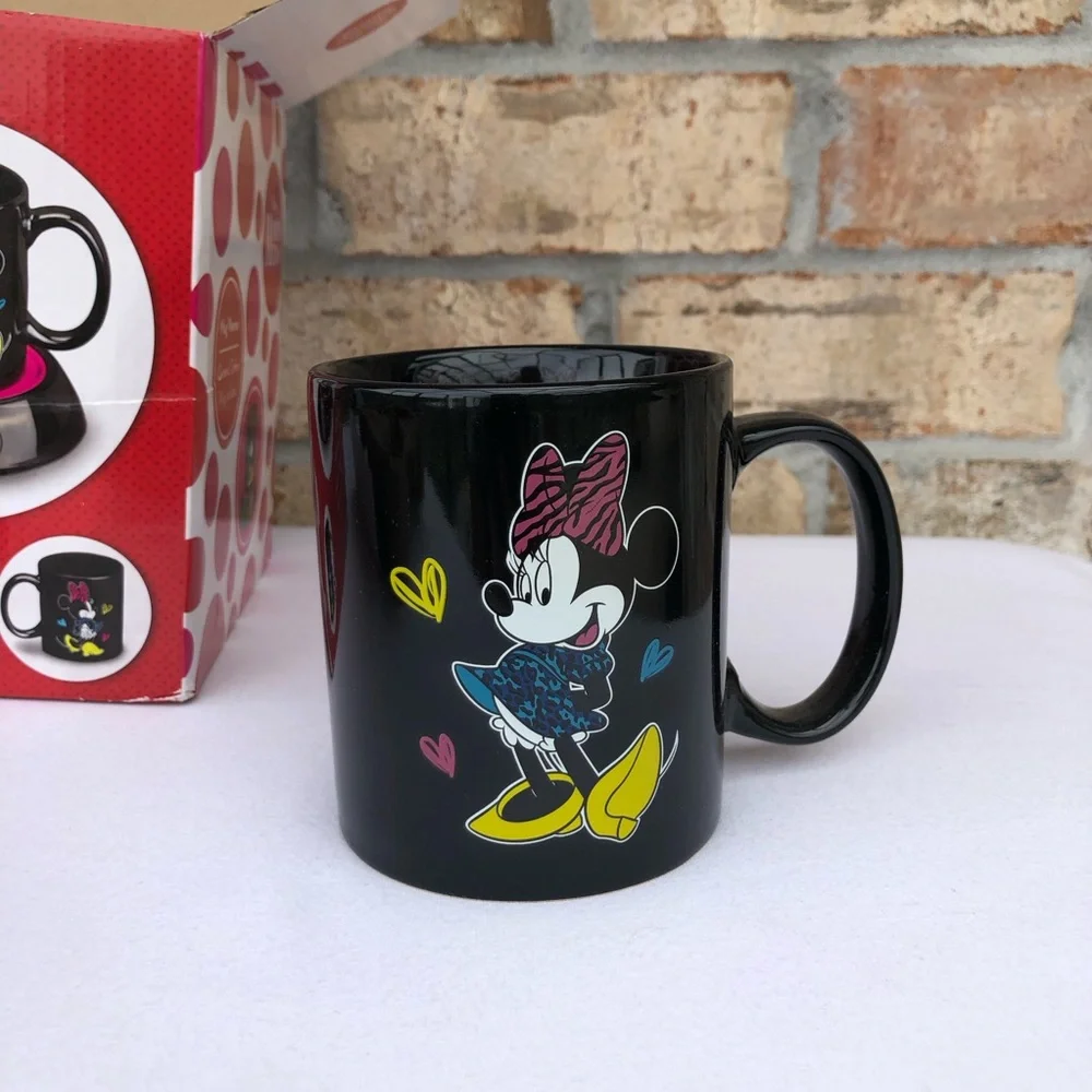 Disney Classic Minnie Mouse Set Electric Coffee‎ Mug Warmer & Ceramic Coffee Mug
